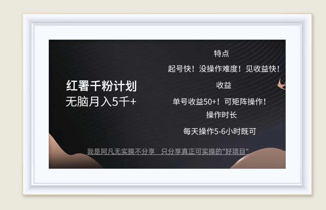 红薯千粉计划无脑月入5千+！既做既赚！-神牛哥资源总站